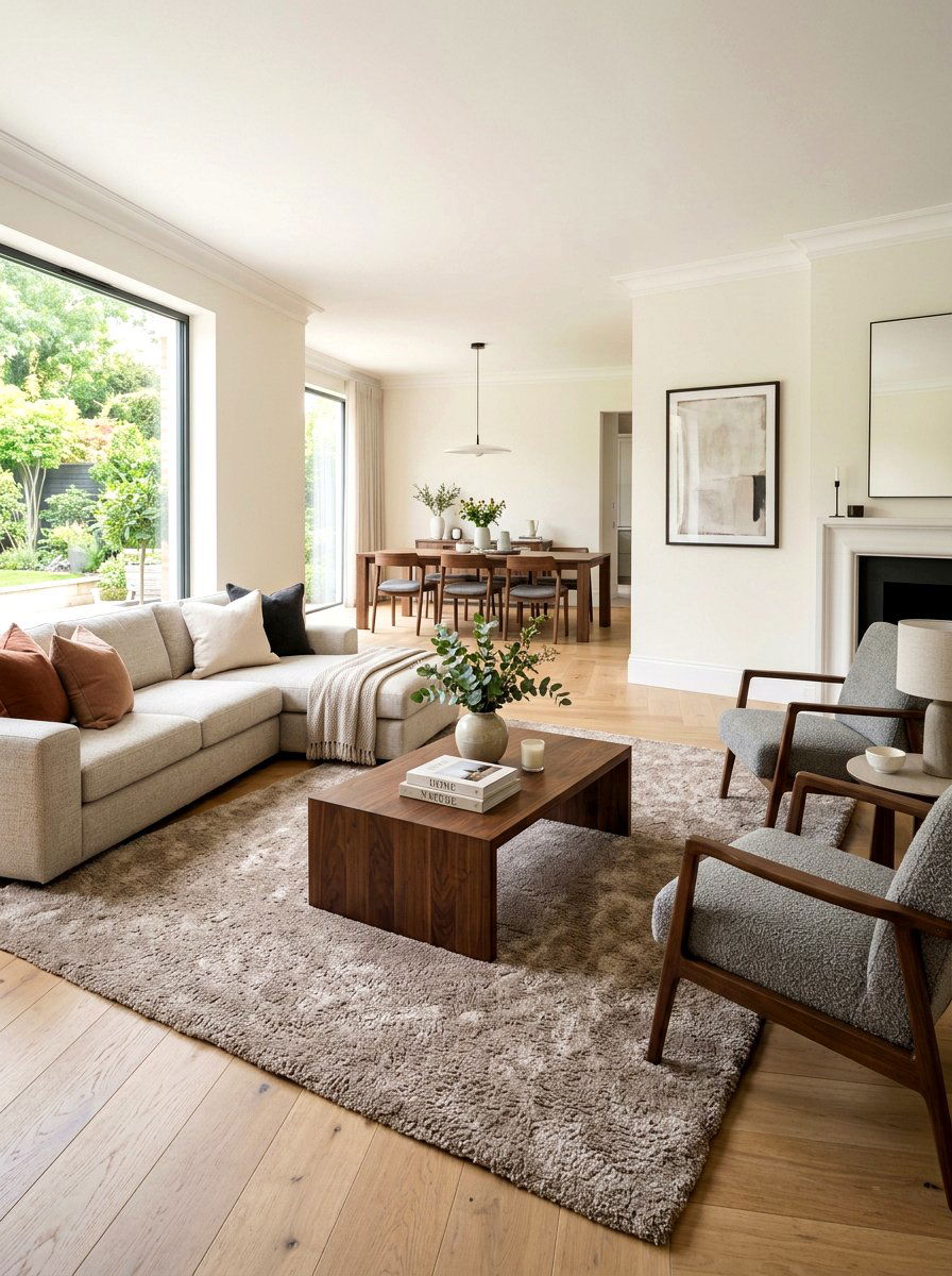 Mushroom Area Rug Walnut Furniture Living Room - 30 mushroom and walnut living room ideas