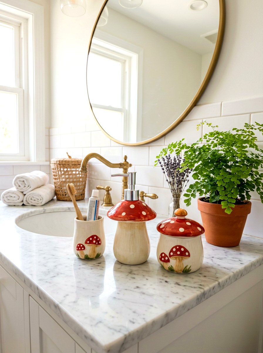 Mushroom Bathroom Accessories - 30 TikTok bathroom decor ideas