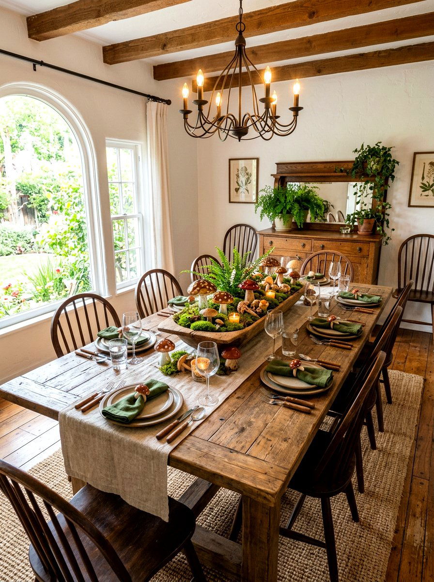 Mushroom Centerpiece Dining Room - 30 mushroom dining room ideas