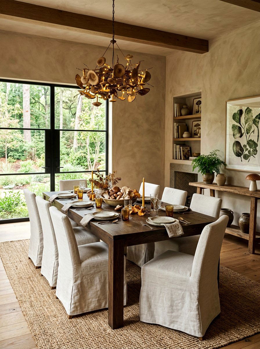 Mushroom Dining Room - 30 layered neutral decor ideas