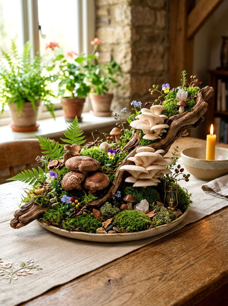 Mushroom Forest Centerpiece - 30 vegetable centerpiece ideas