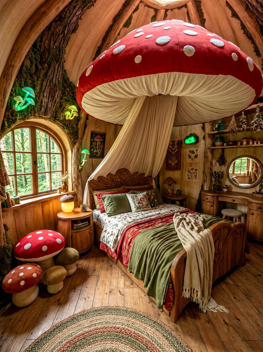 Mushroom House Bedroom - 30 storybook bedroom decor ideas