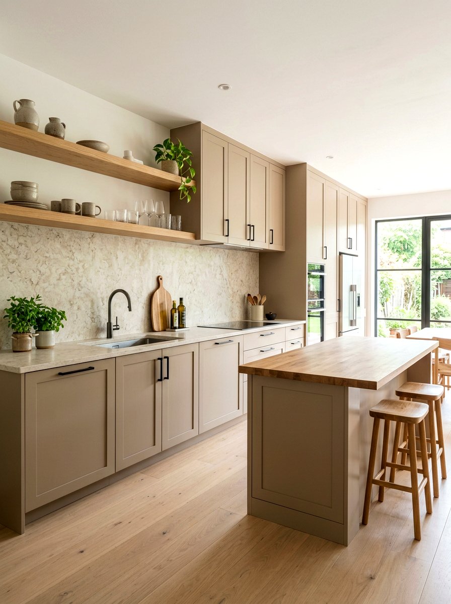 Mushroom Kitchen Cabinets - 30 painted kitchen cabinet ideas
