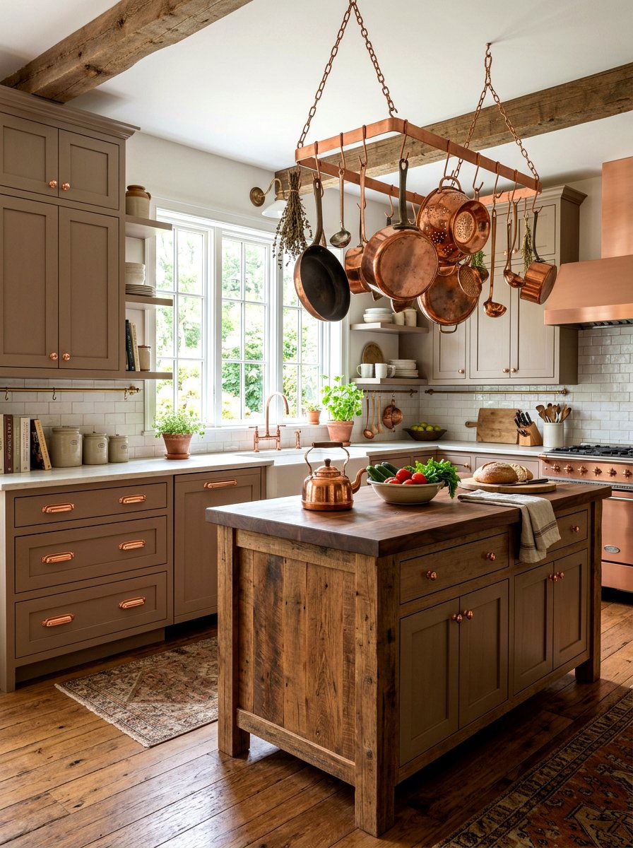 Mushroom Kitchen Copper Hardware - 30 mushroom cabinet kitchen ideas