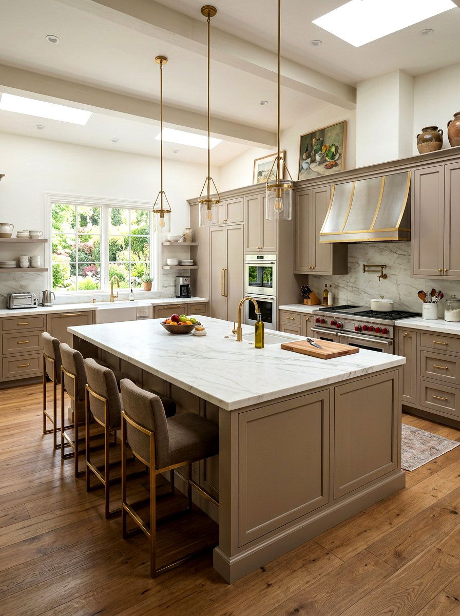 Mushroom Kitchen Large Island - 30 mushroom cabinet kitchen ideas