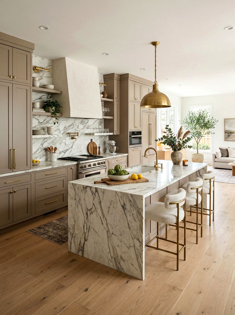Mushroom Kitchen Marble Countertops - 30 mushroom cabinet kitchen ideas
