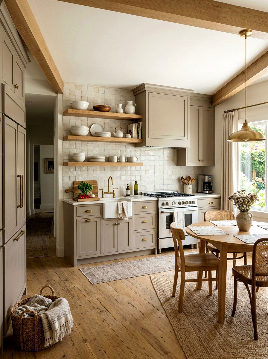 Mushroom Kitchen Open Shelving - 30 mushroom cabinet kitchen ideas