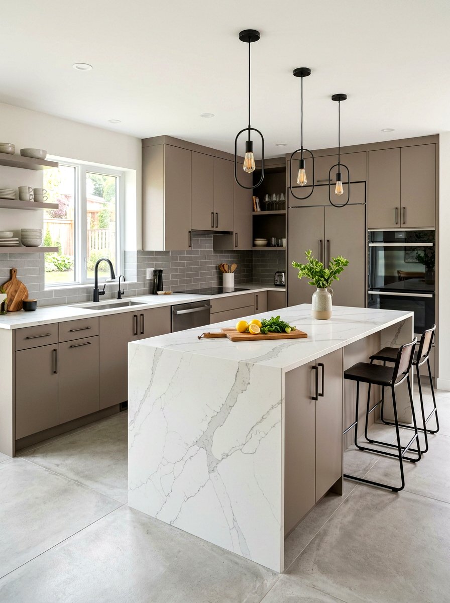 Mushroom Kitchen Quartz Countertops - 30 mushroom cabinet kitchen ideas