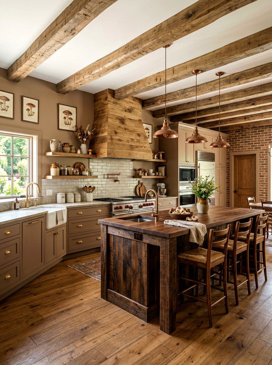 Mushroom Kitchen Wood Accents - 30 mushroom cabinet kitchen ideas