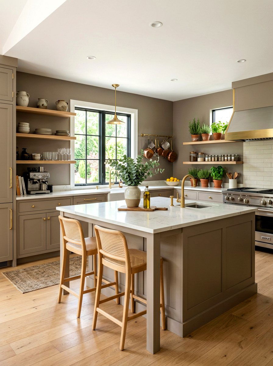 Mushroom Kitchen - 30 warm neutral paint ideas