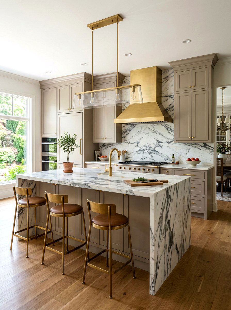 Mushroom Marble Kitchen - 30 mushroom color decor ideas