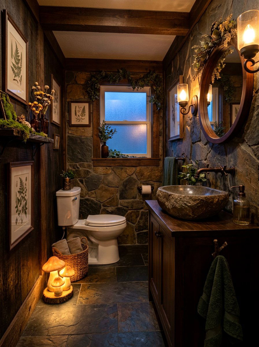 Mushroom Night Light - 30 mushroom powder room ideas