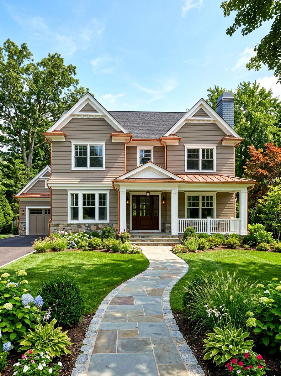 Mushroom Paint With Copper Gutters - 30 mushroom exterior paint ideas