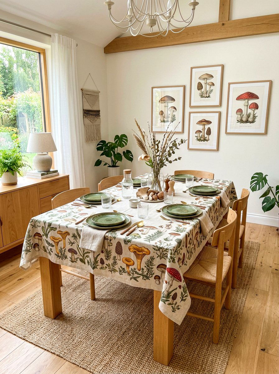 Mushroom Print Dining Room - 30 mushroom dining room ideas