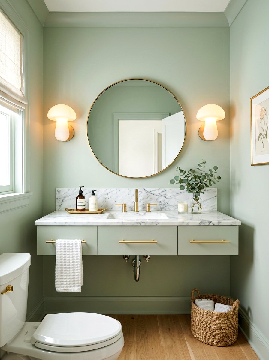 Mushroom Shaped Sconce - 30 mushroom powder room ideas
