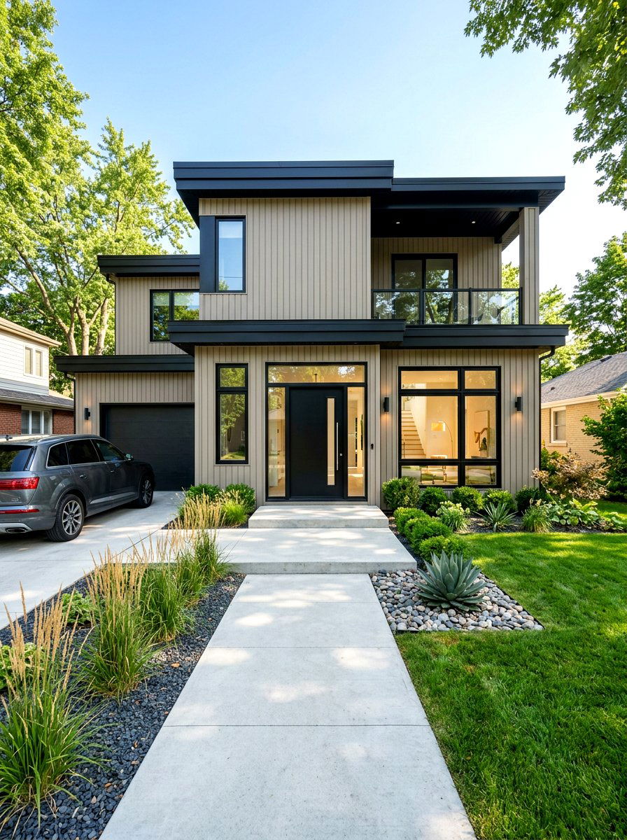 Mushroom Siding With Black Trim - 30 mushroom exterior paint ideas
