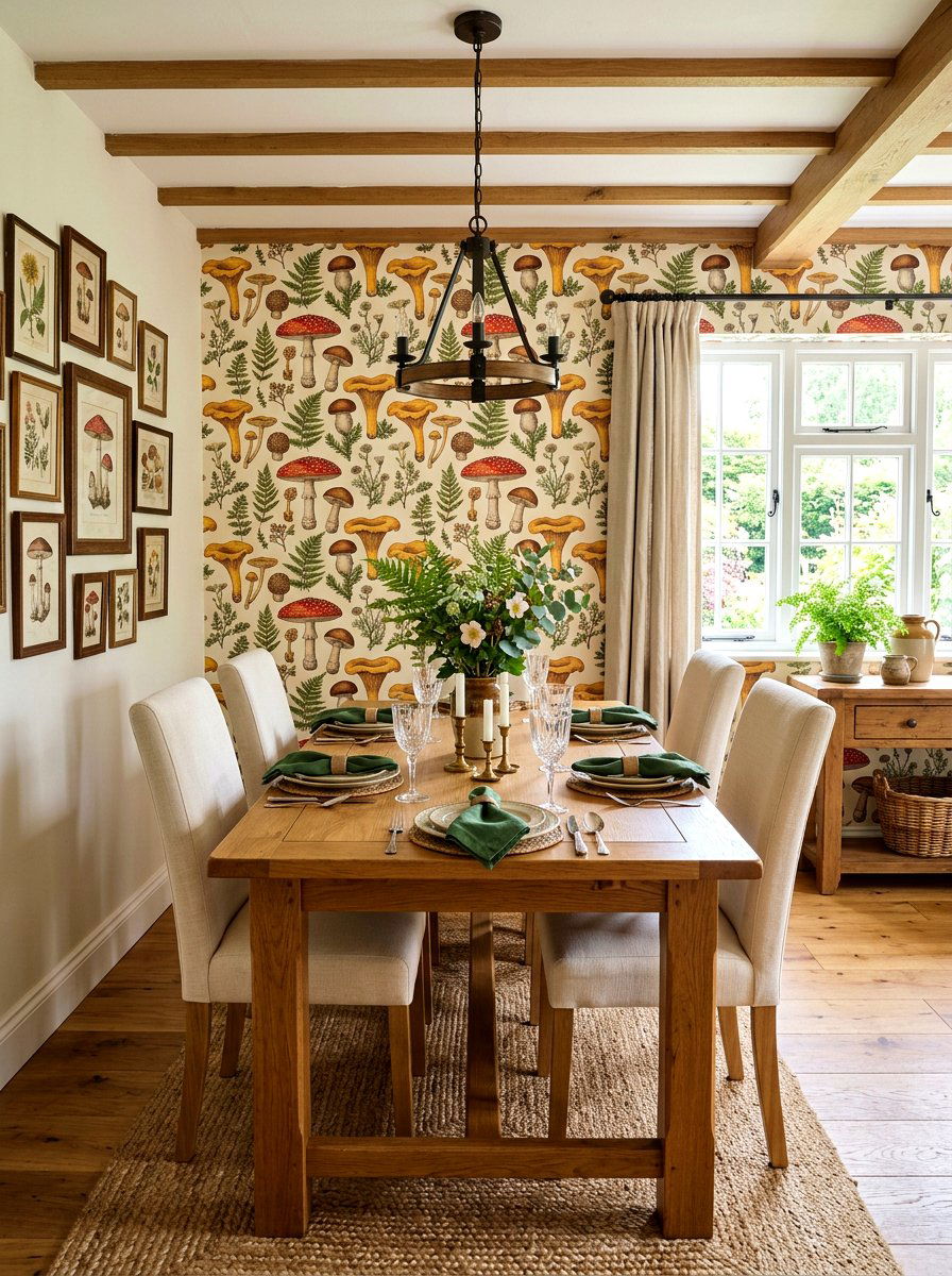 Mushroom Wallpaper Dining Room - 30 mushroom dining room ideas