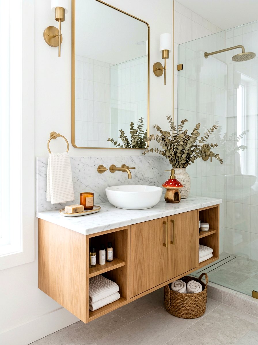 Mushroom bathroom vanity setup - 30 mushroom fall decor ideas