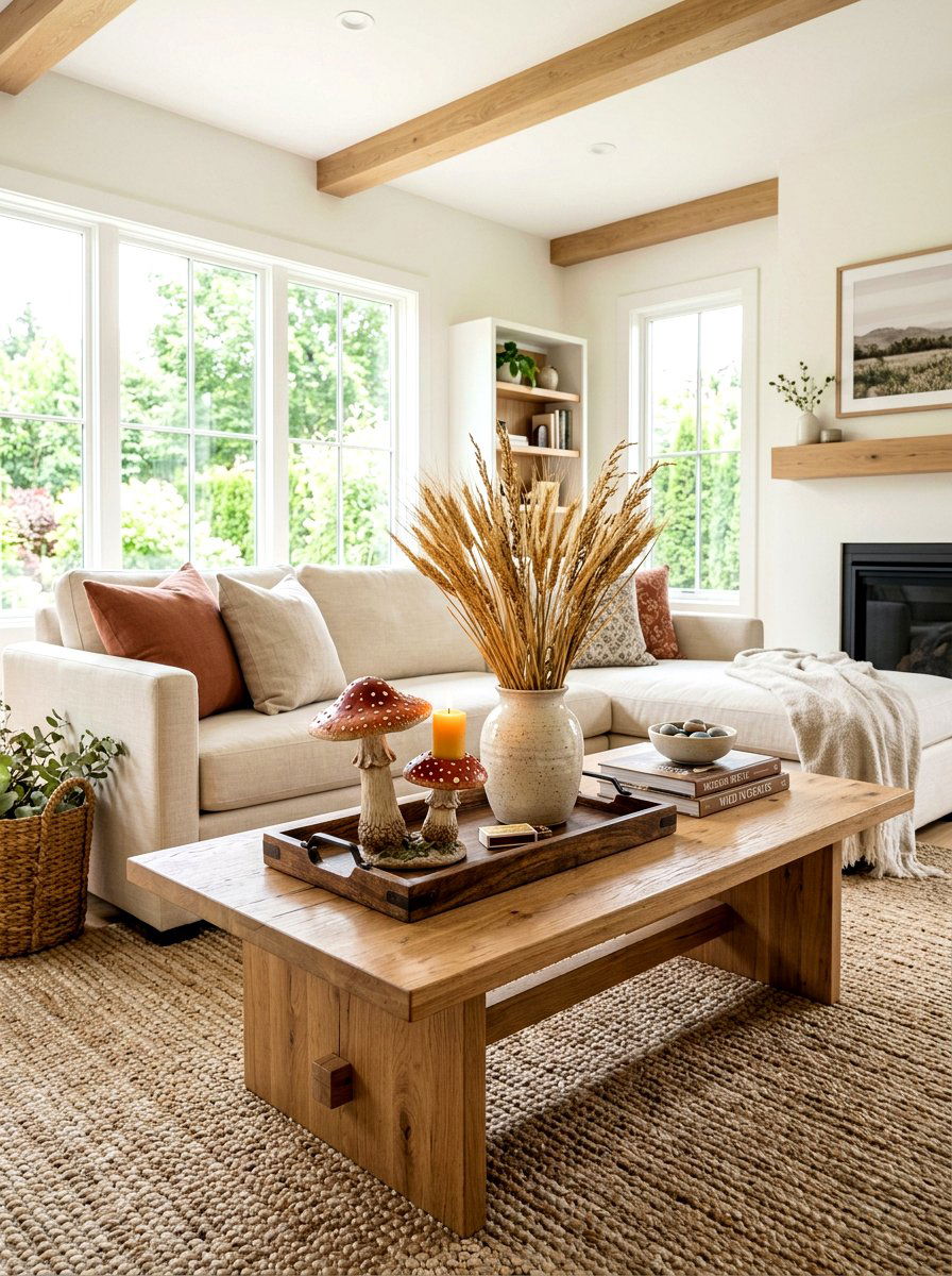 Mushroom coffee table tray - 30 mushroom fall decor ideas