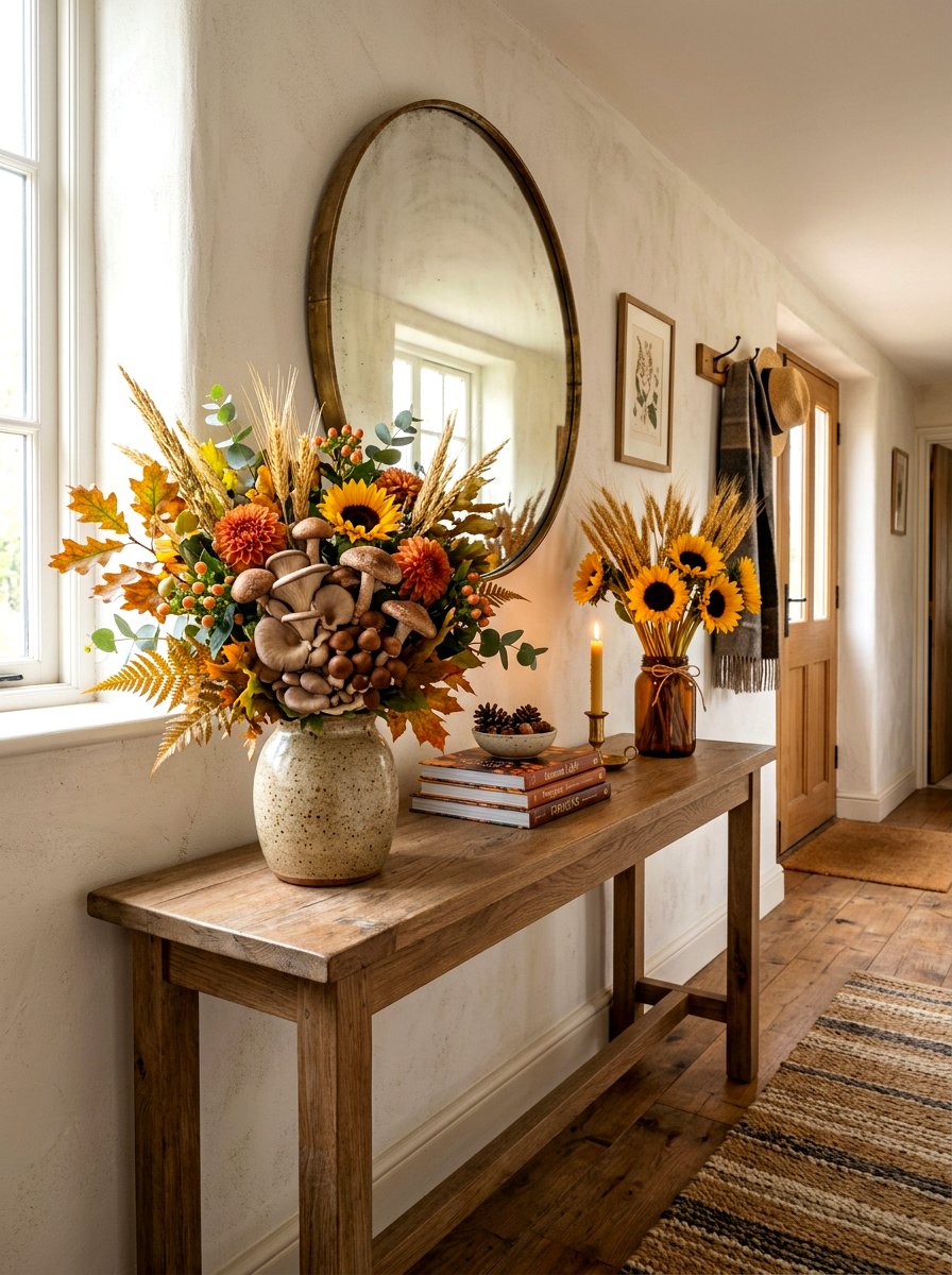 Mushroom floral arrangement bouquet - 30 mushroom fall decor ideas