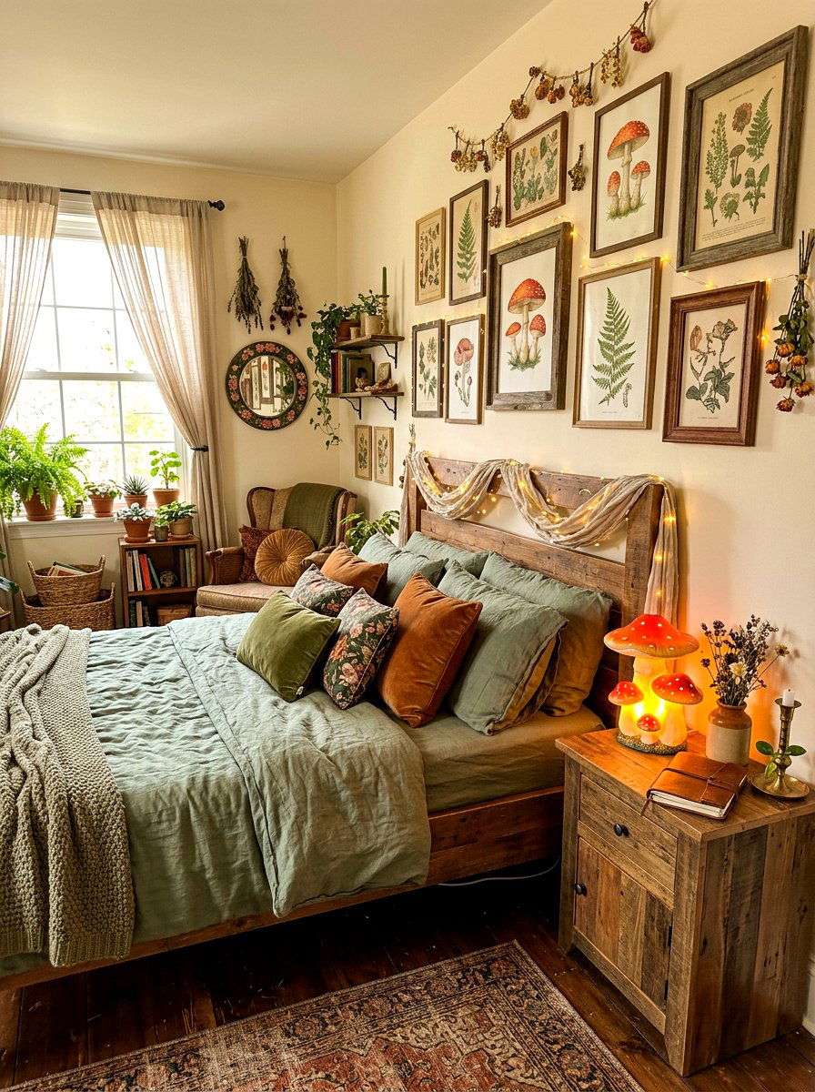 Mushroom lamp - 30 fairycore bedroom ideas