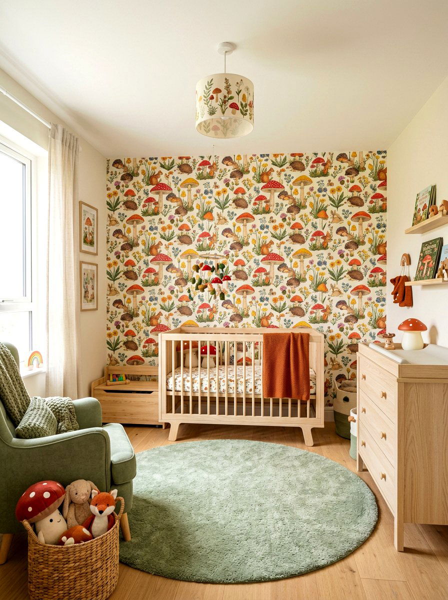 Mushroom nursery accent wall - 30 mushroom fall decor ideas