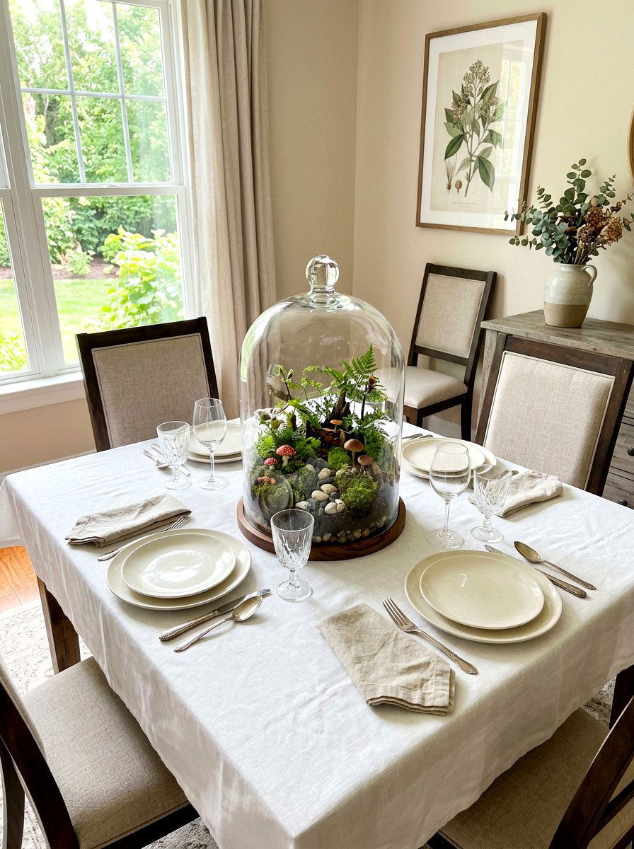 Mushroom terrarium centerpiece - 30 mushroom fall decor ideas