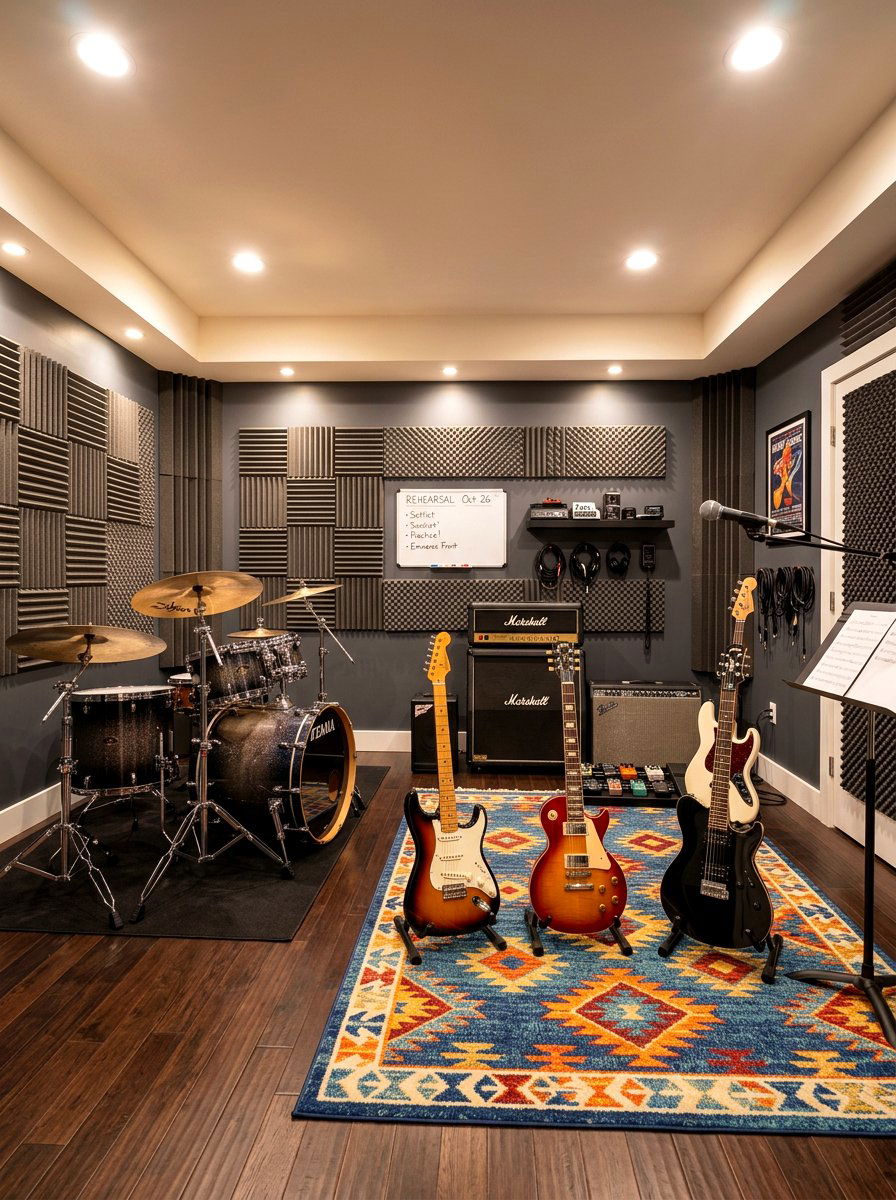 Music Practice Room - 30 garage hobby room ideas