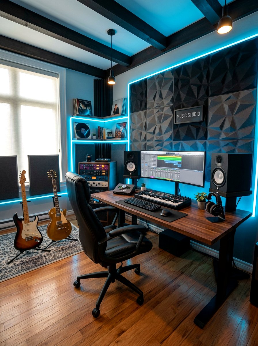 Music Studio Office - 30 flex room office ideas