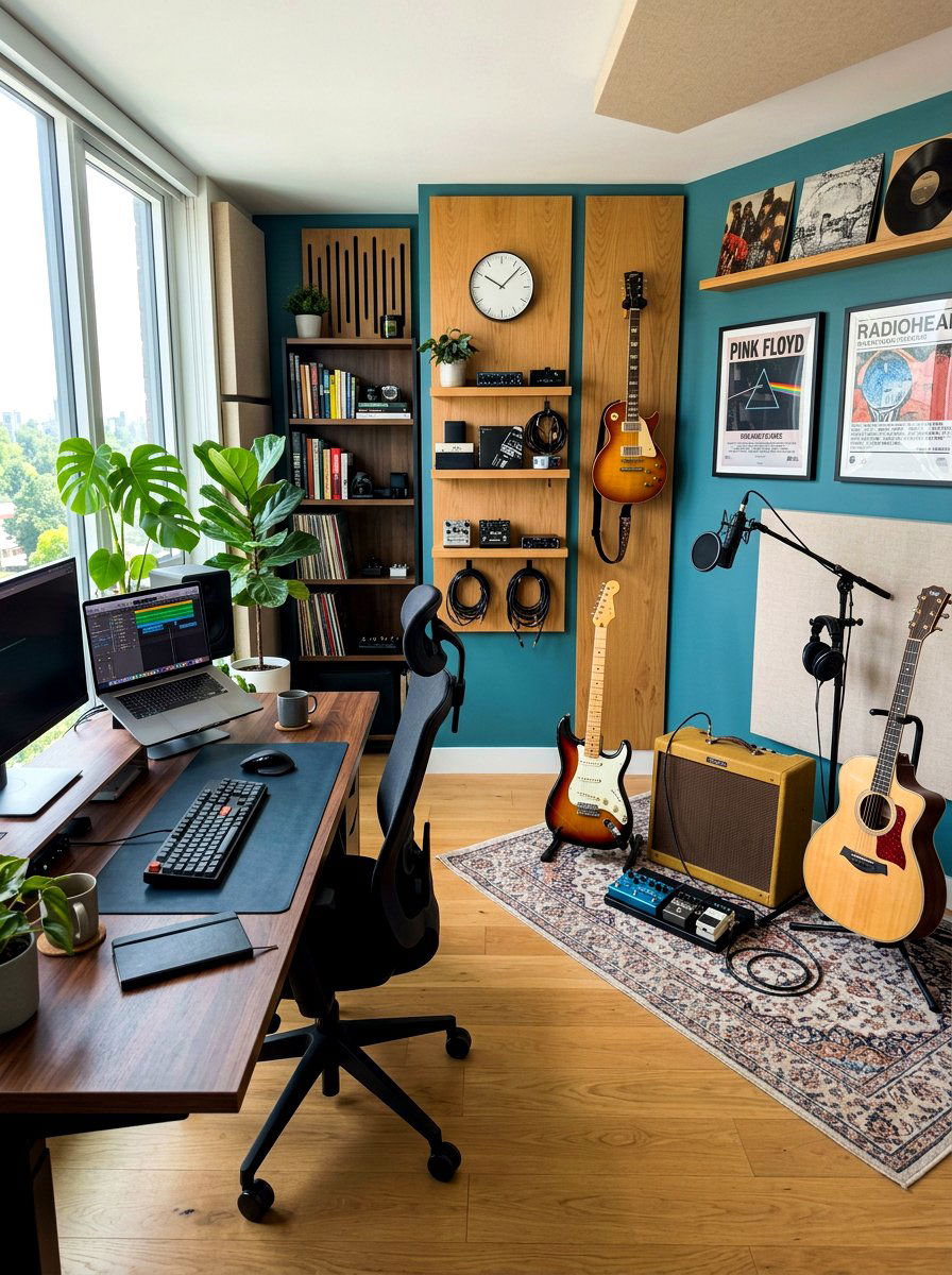 Music office hybrid - 30 music room ideas