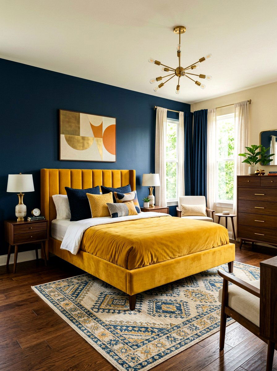 Mustard Yellow Bed - 30 upholstered bed ideas
