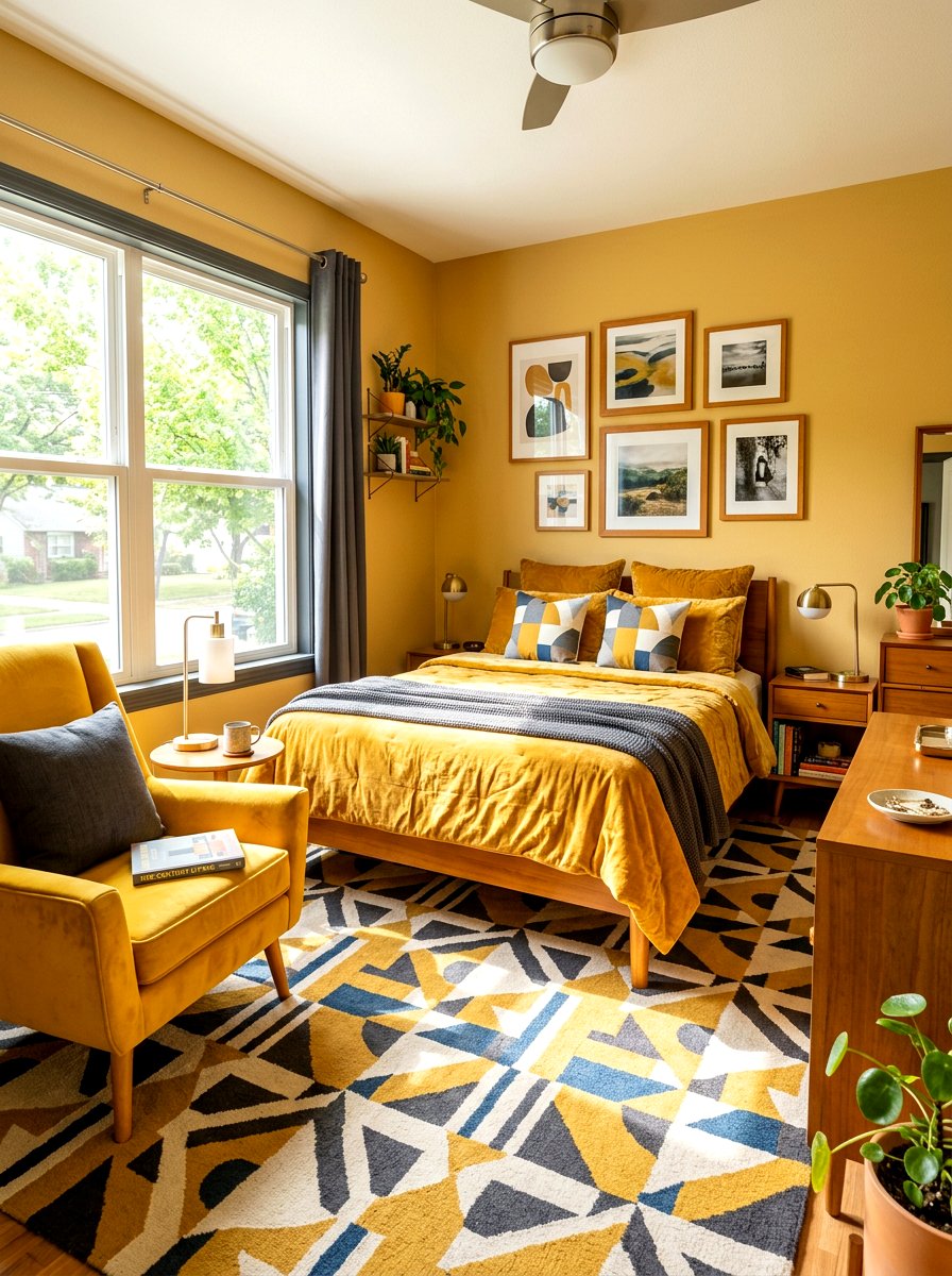 Mustard Yellow Bedroom - 30 seventies bedroom ideas