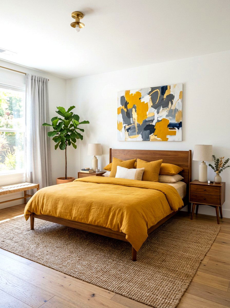 Mustard Yellow Bedroom Bedding - 30 mustard decor ideas