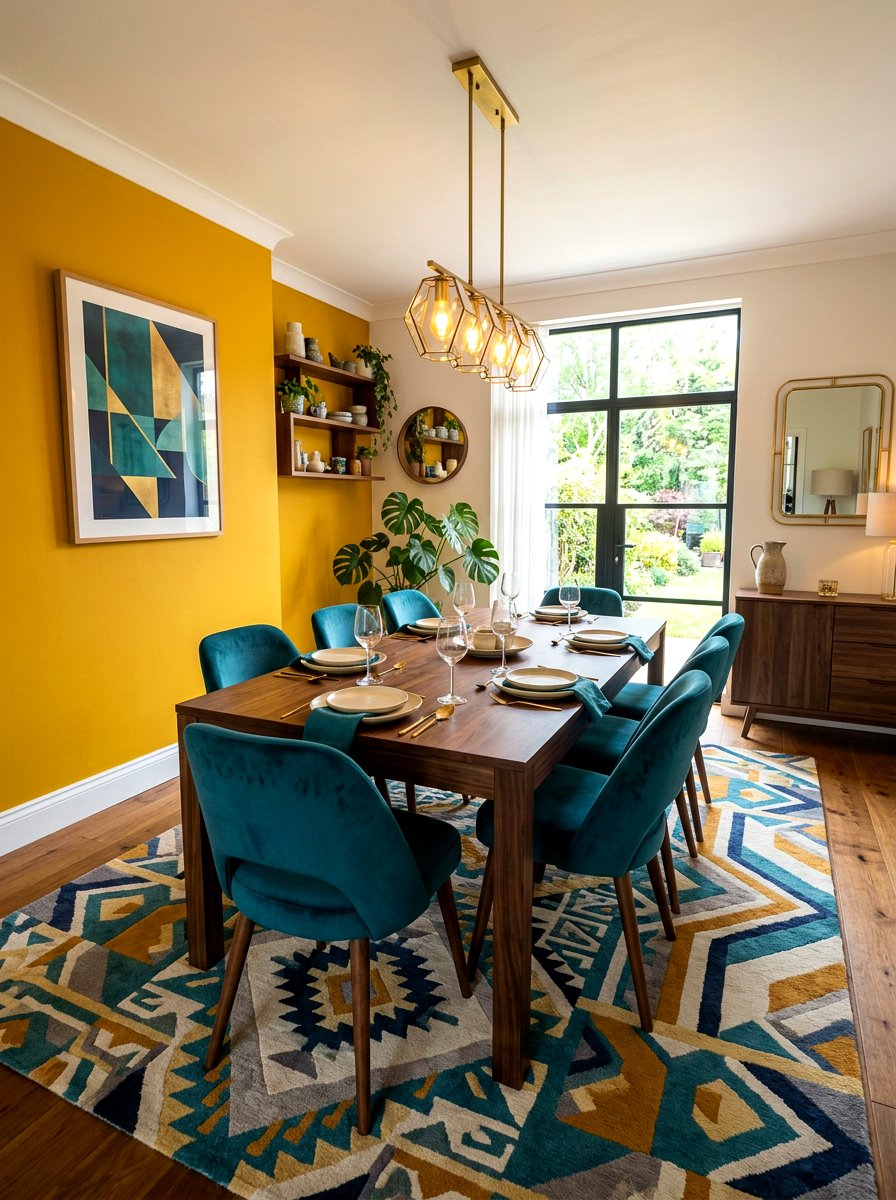 Mustard Yellow Dining Room - 30 retro dining room ideas