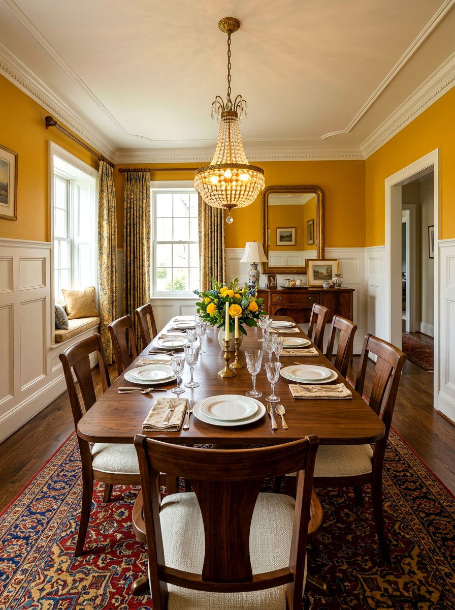 Mustard Yellow Dining Room - 30 saturated dining room ideas