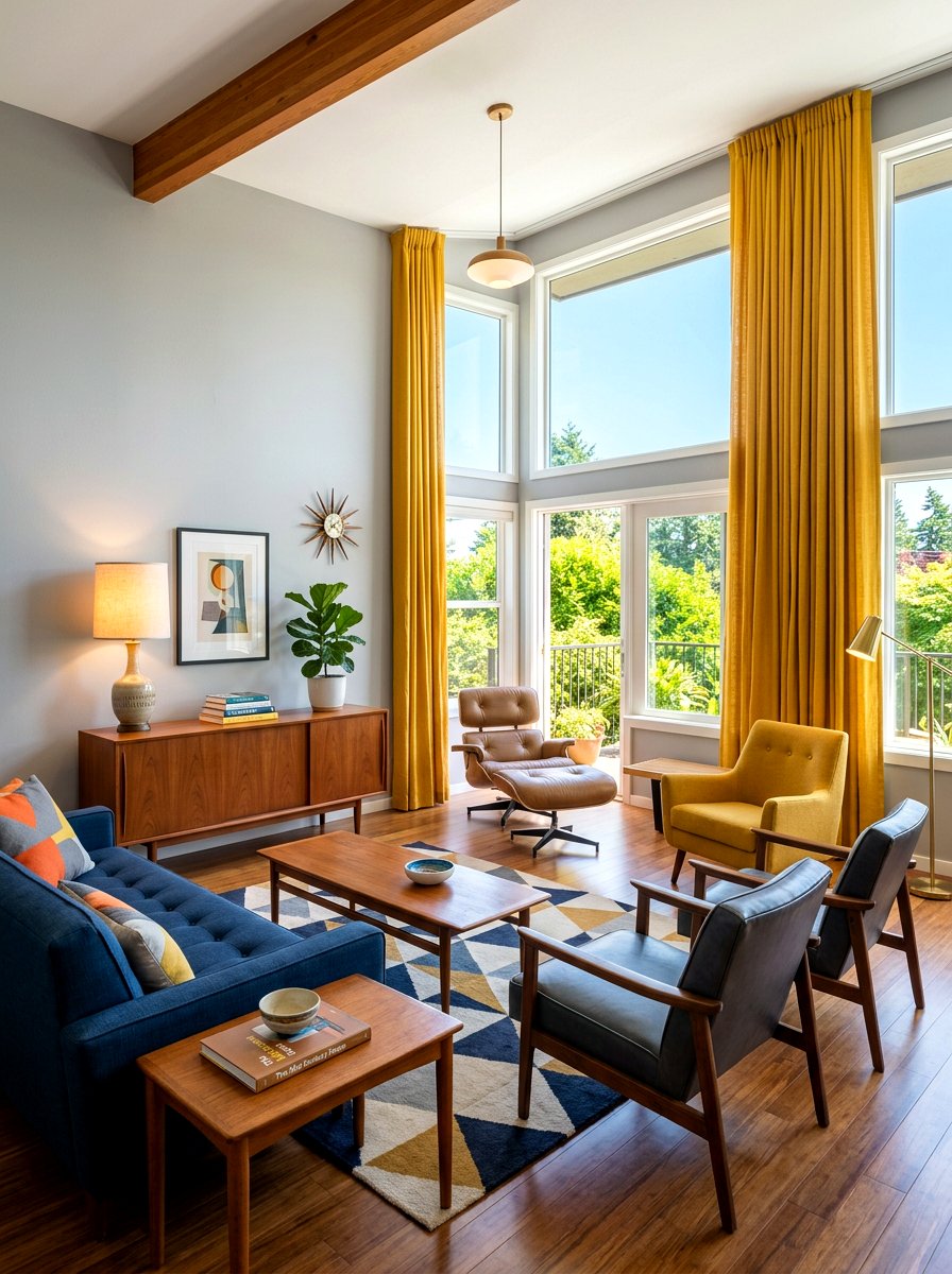 Mustard Yellow Drapes - 30 statement drapes living room ideas