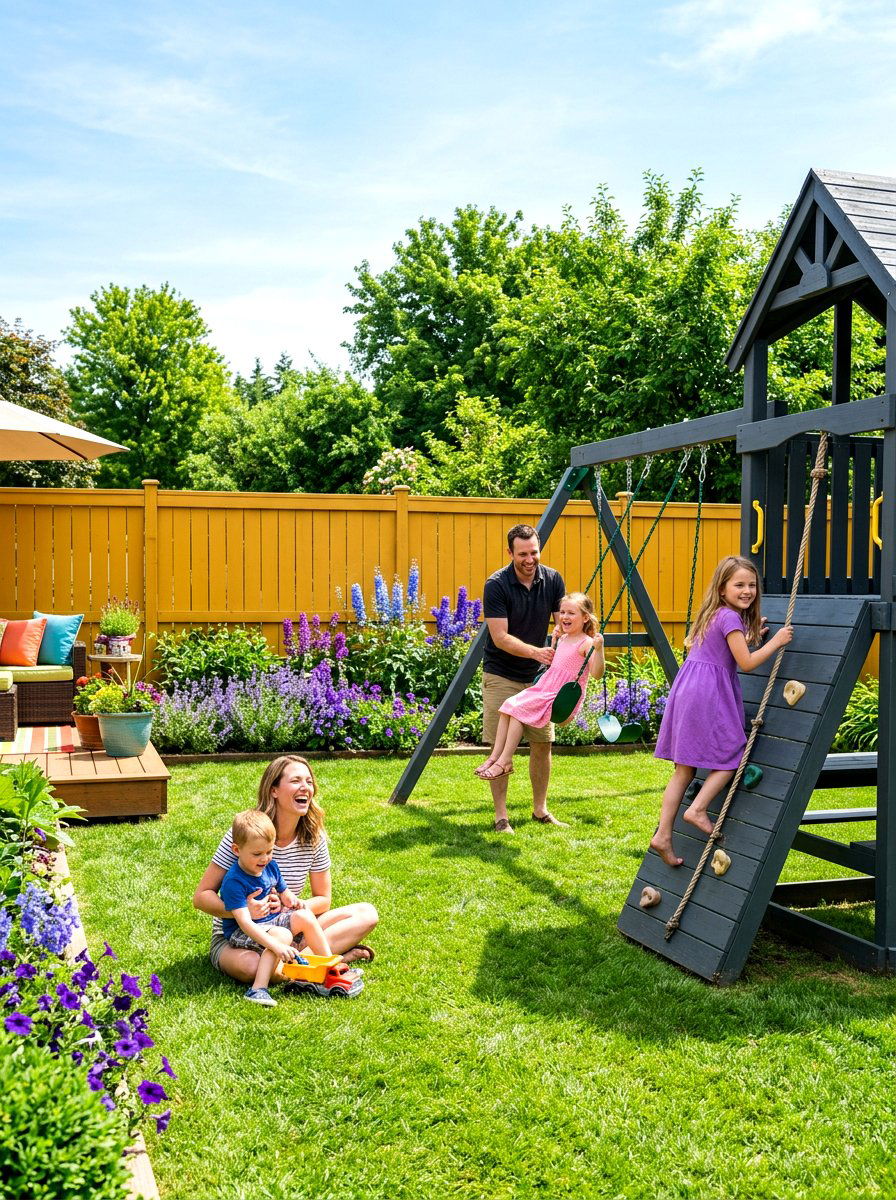 Mustard Yellow Fence - 30 fence paint ideas
