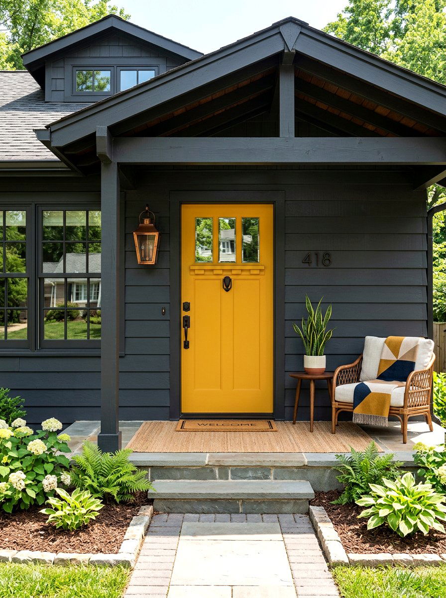 Mustard Yellow Front Door - 30 front door paint color ideas