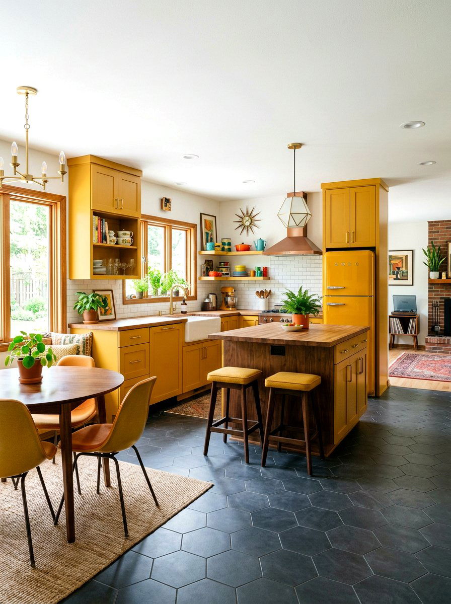 Mustard Yellow Kitchen Cabinets - 30 painted kitchen cabinet ideas