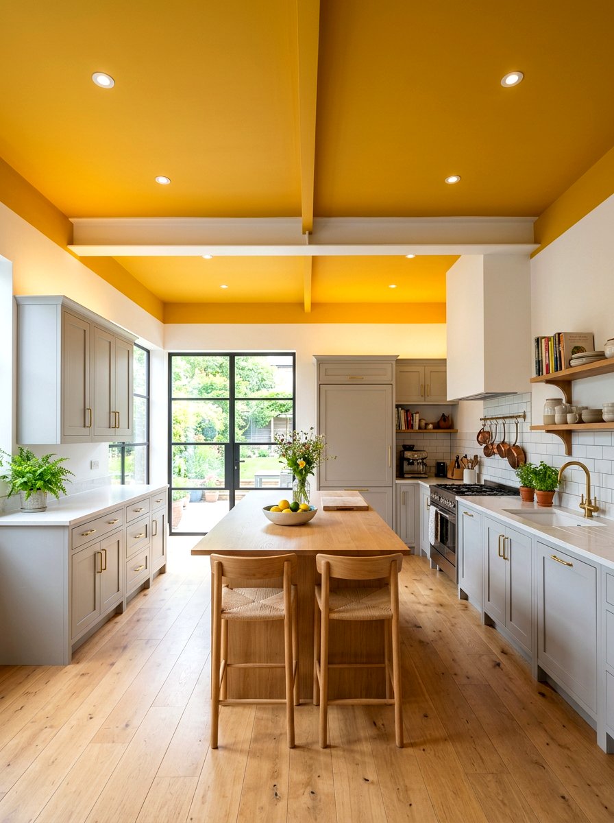 Mustard Yellow Kitchen Ceiling - 30 muted yellow kitchen ideas