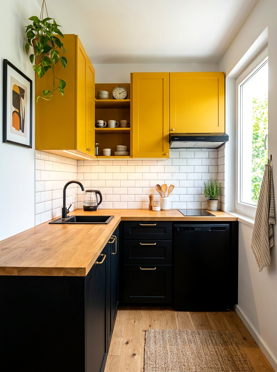 Mustard Yellow Kitchenette - 30 small room big color ideas