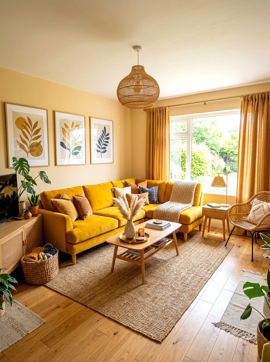 Mustard Yellow Living Room - 30 tonal living room ideas