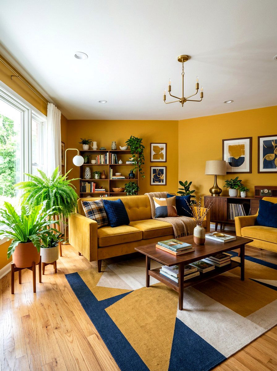 Mustard Yellow Living Room - 30 jewel tone lounge ideas