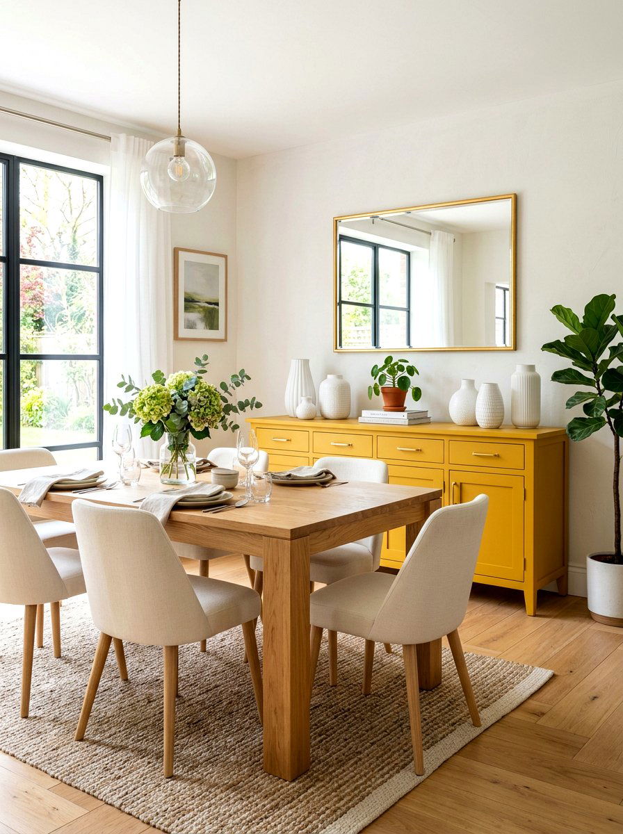 Mustard Yellow Painted Sideboard - 30 mustard decor ideas
