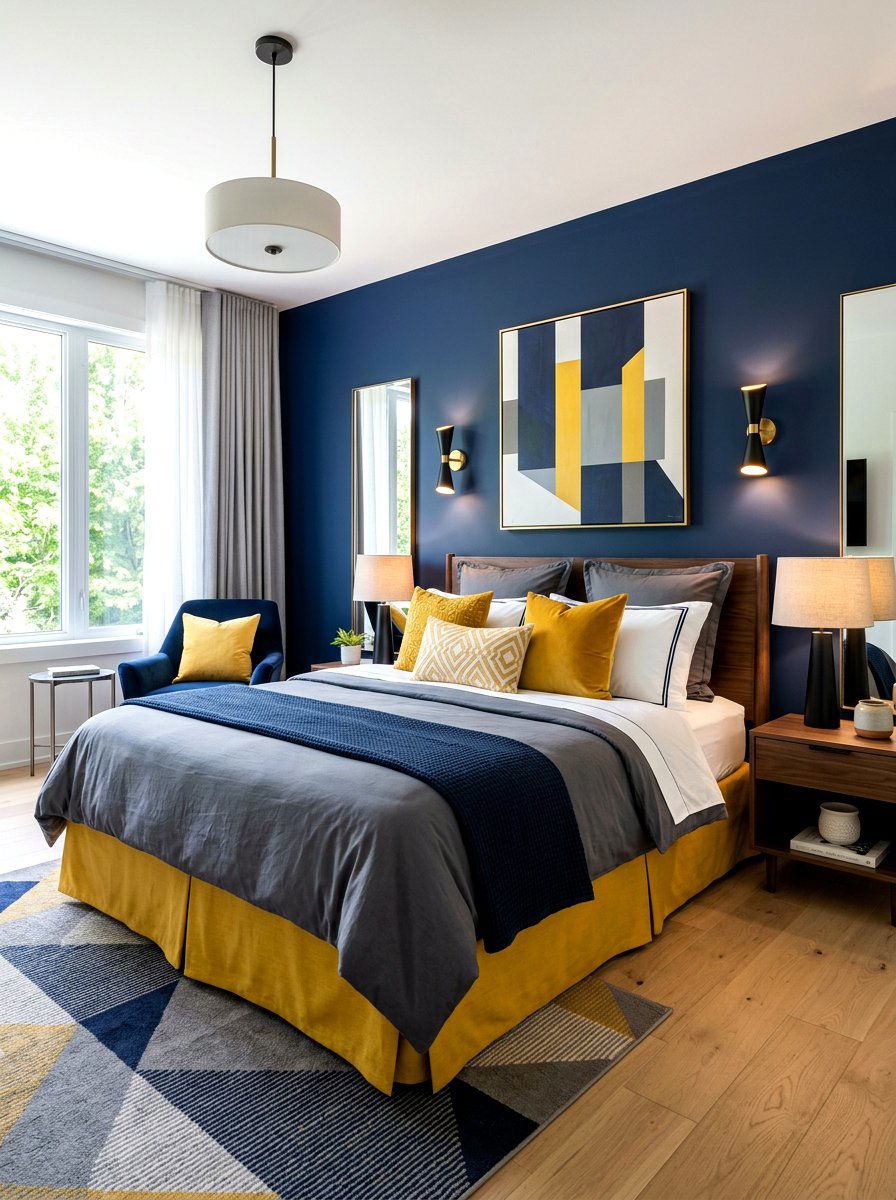 Mustard Yellow Tailored Bed Skirt - 30 tailored bed skirt ideas