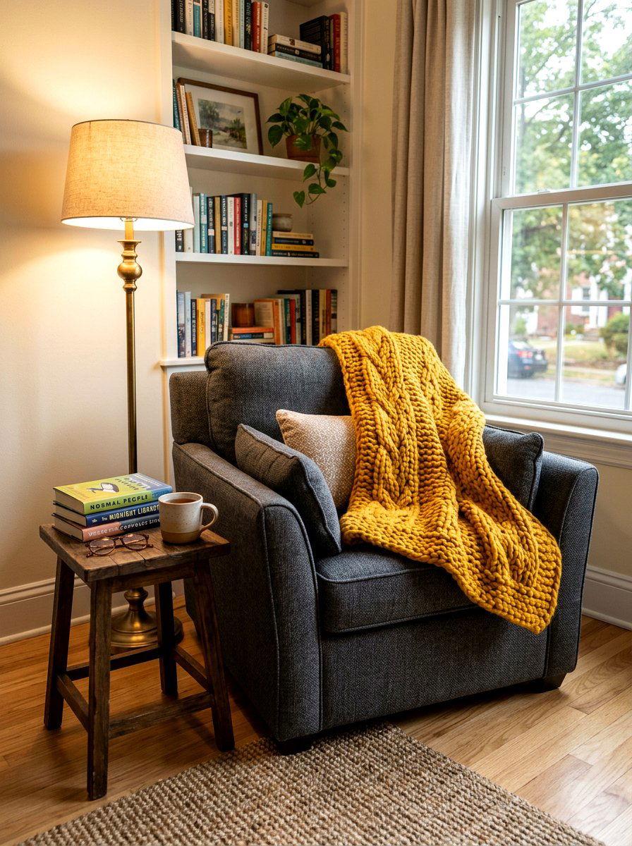 Mustard Yellow Throw Blanket - 30 mustard decor ideas