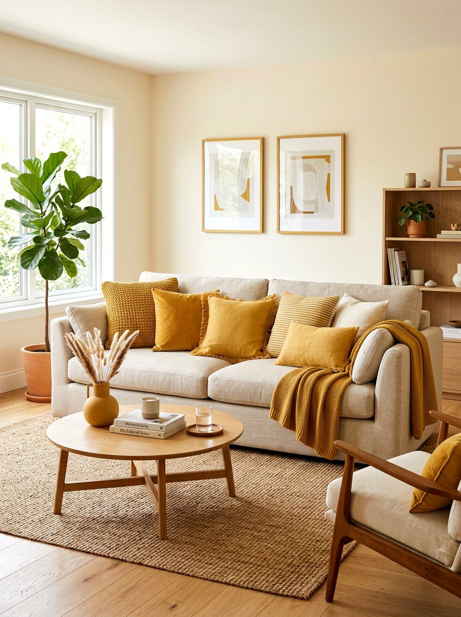 Mustard Yellow Throw Pillows - 30 mustard decor ideas