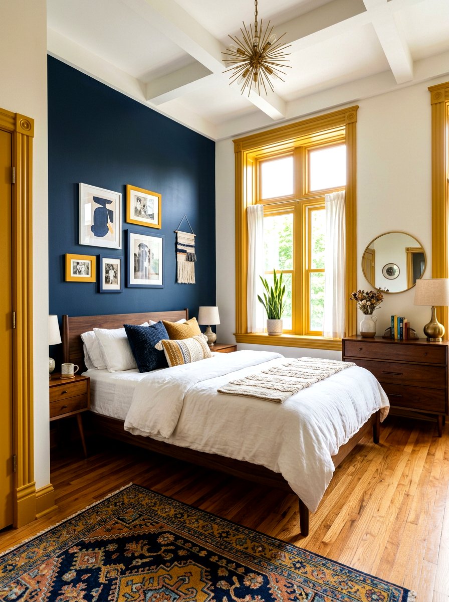 Mustard Yellow Trim Bedroom - 30 painted trim bedroom ideas