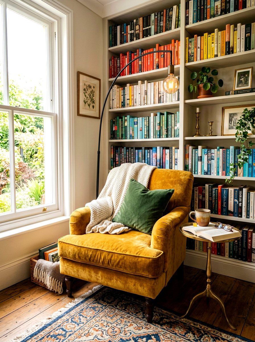 Mustard Yellow Velvet Armchair - 30 mustard decor ideas
