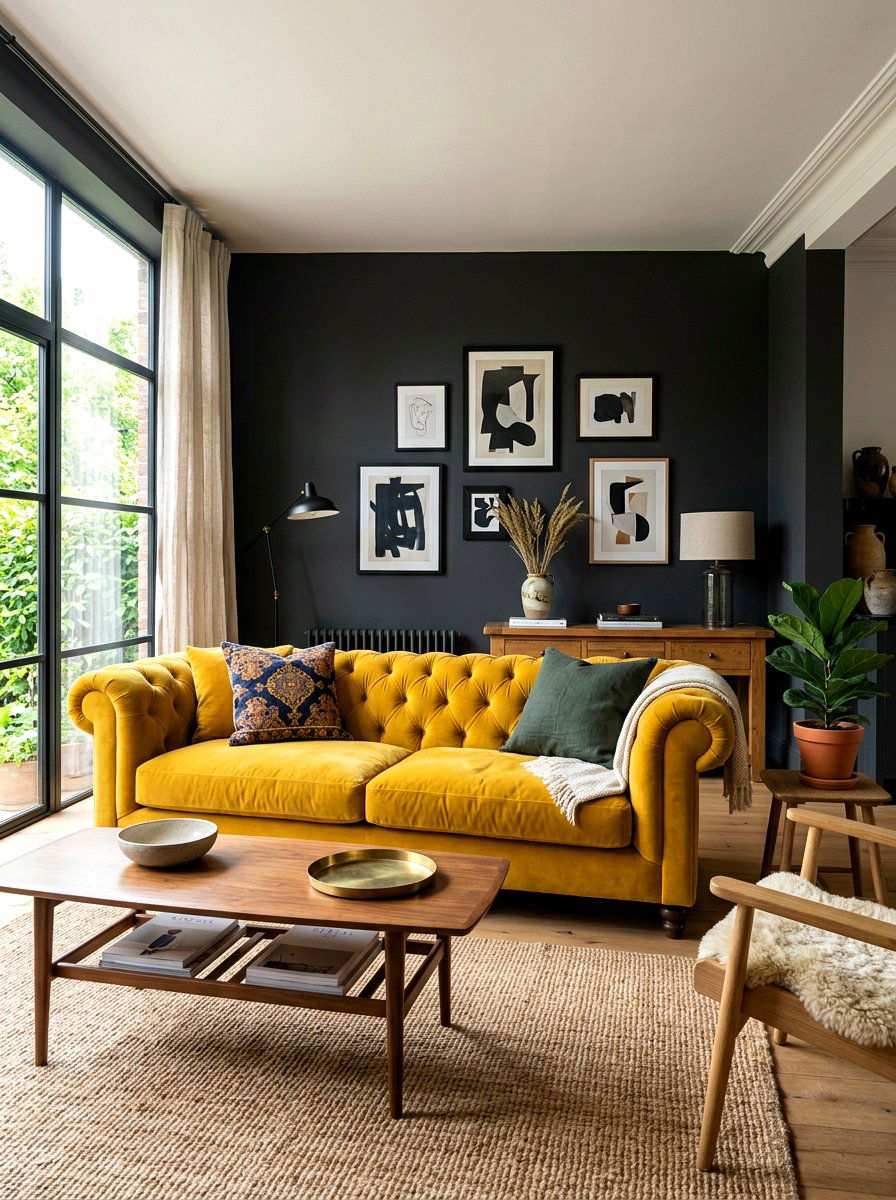 Mustard Yellow Velvet Sofa - 30 velvet sofa ideas